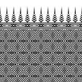 Seamless pattern repeating design with geometric shapes.